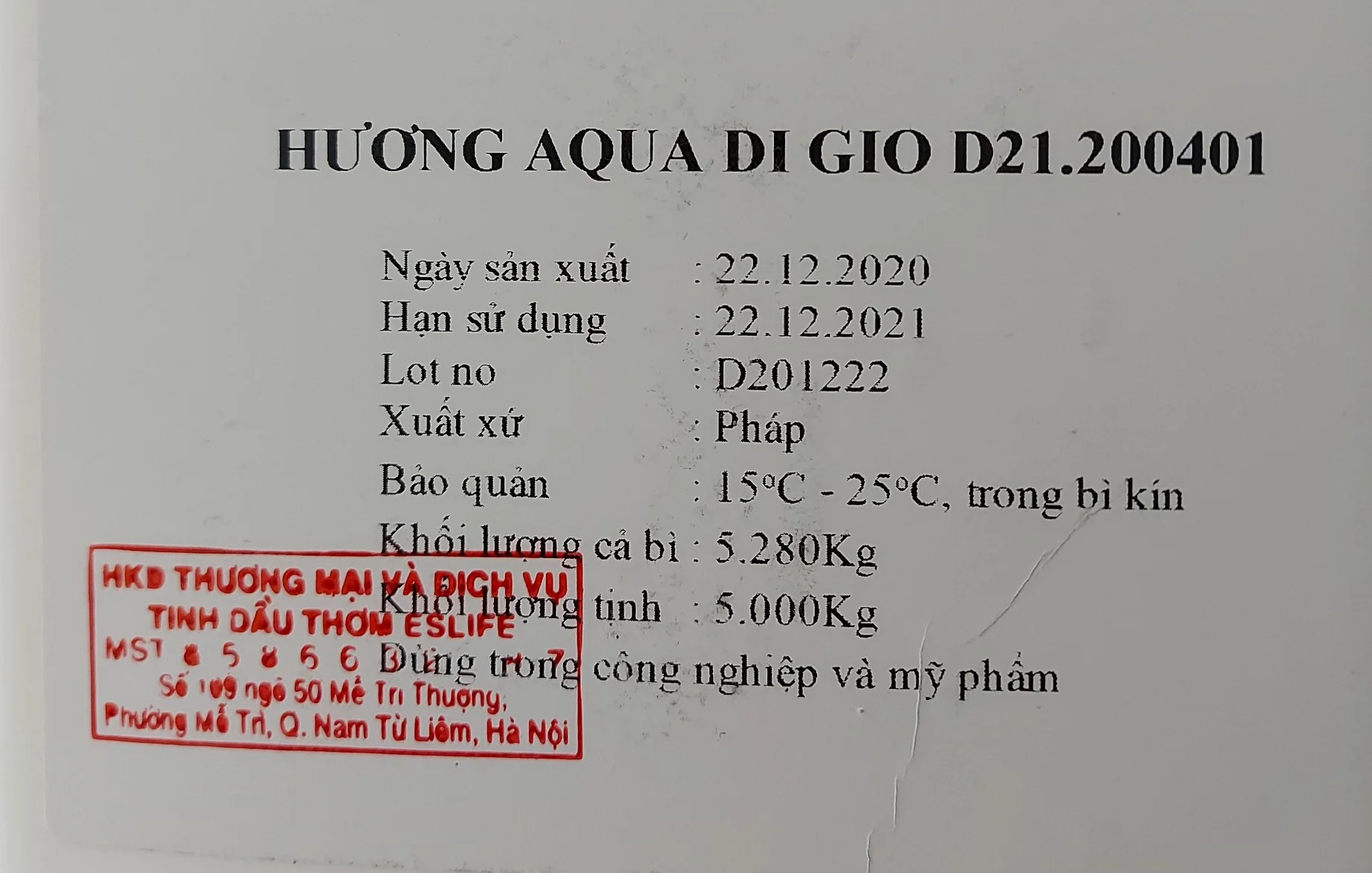 Xuất xứ Hương nước hoa AQua Di Gio của Eslife